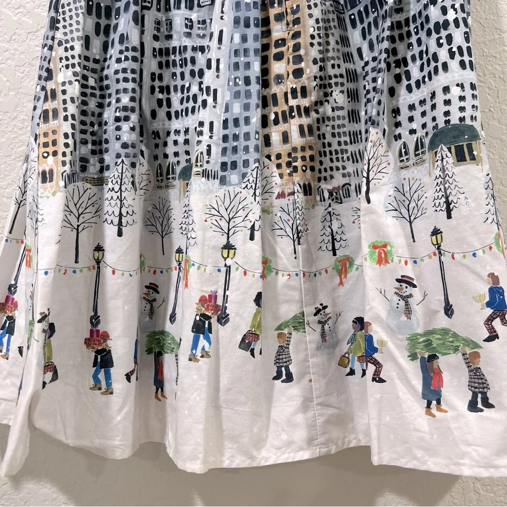 ModCloth Christmas Holiday Skirt City Lights Winter Wonderland Size XS - Picture 4 of 9